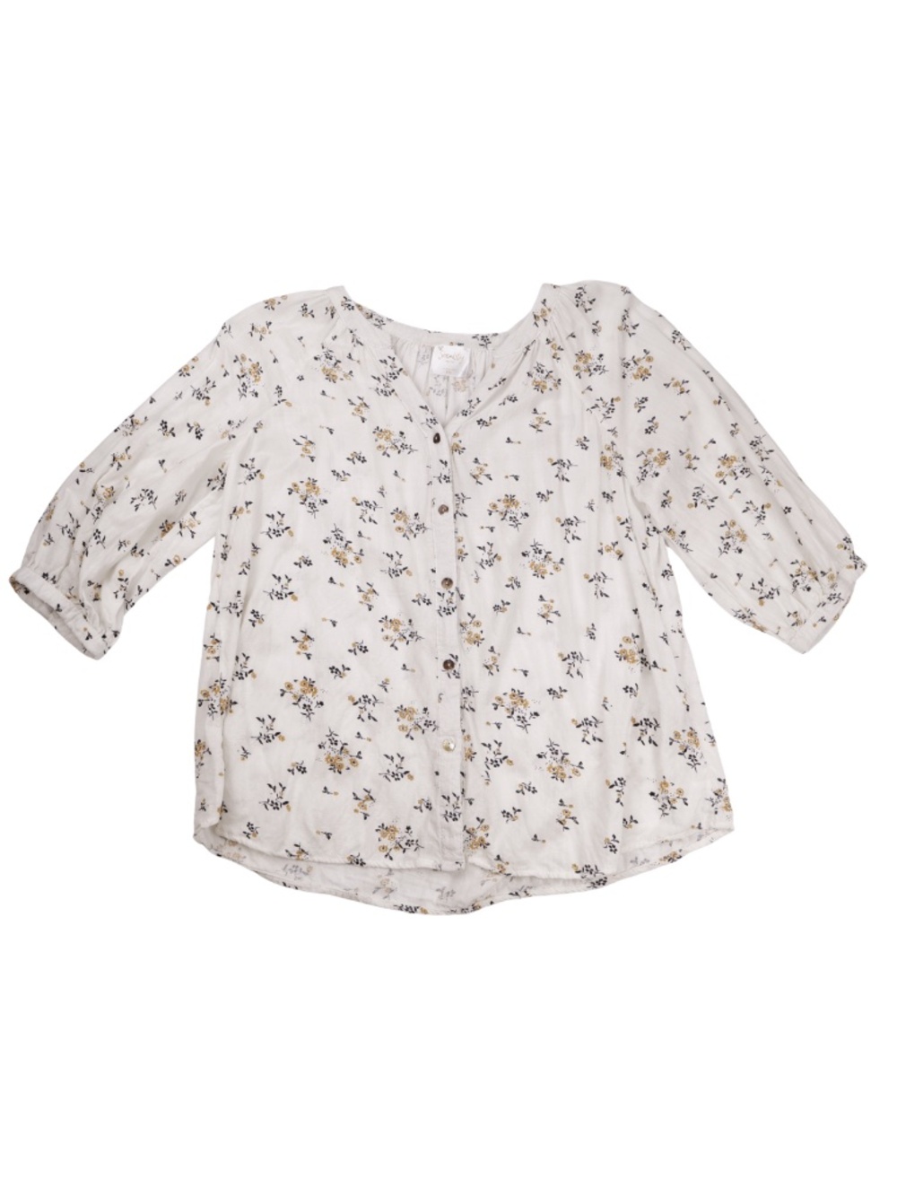 Siren Lily Floral Blouse PM Cottagecore Boho Button Front